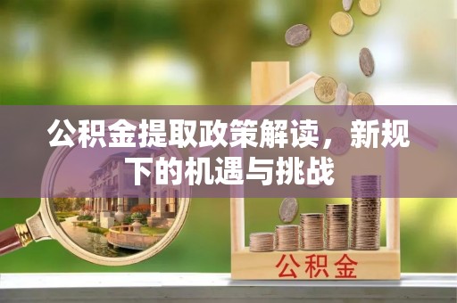 揭西公积金提取政策解读，新规下的机遇与挑战