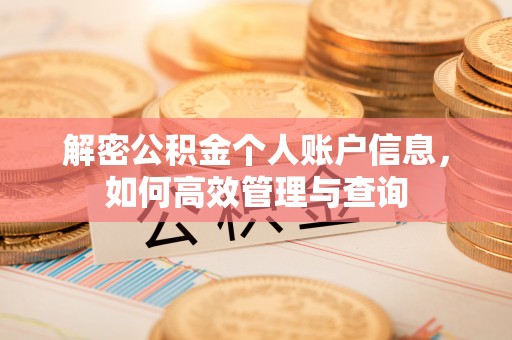 揭西解密公积金个人账户信息，如何高效管理与查询