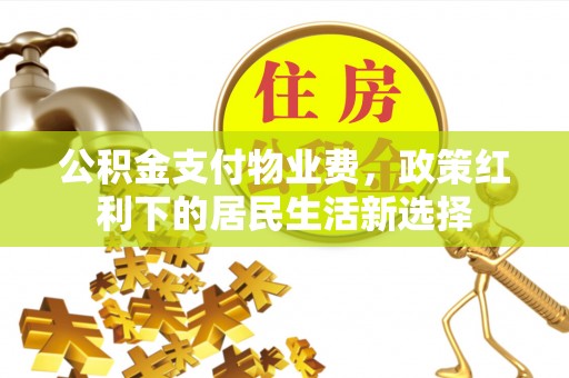 揭西公积金支付物业费，政策红利下的居民生活新选择