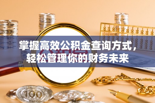 揭西掌握高效公积金查询方式，轻松管理你的财务未来