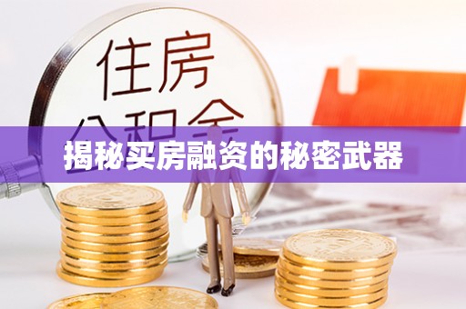 揭西揭秘买房融资的秘密武器